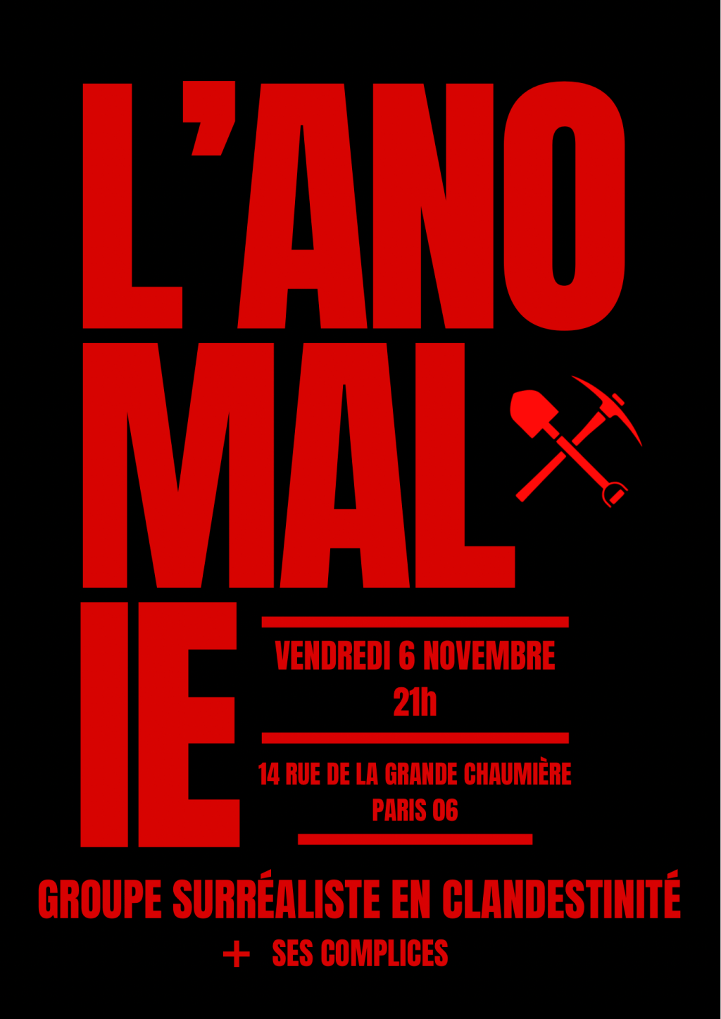 ÉVÉNEMENT // L’ANOMALIE //&nbsp;06/11